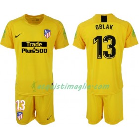 Divisa di Calcio Atlético Madrid Portiere Oblak 13 Bambino Maglia 2018/2019